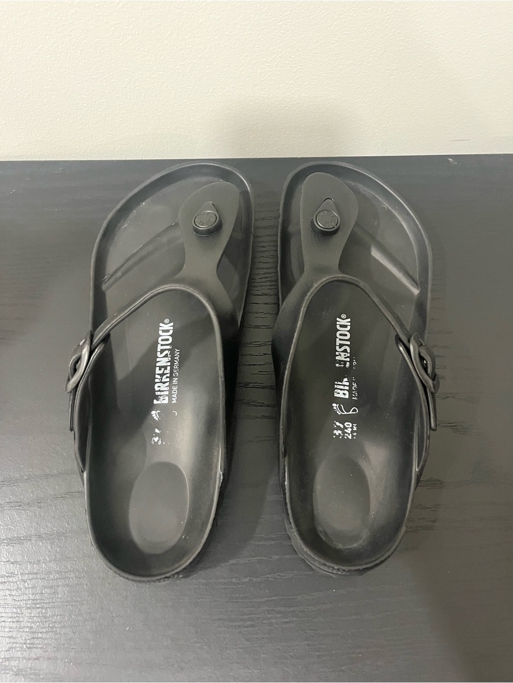 Birkenstock Black EVA Thong Sandals Gizeh Style
